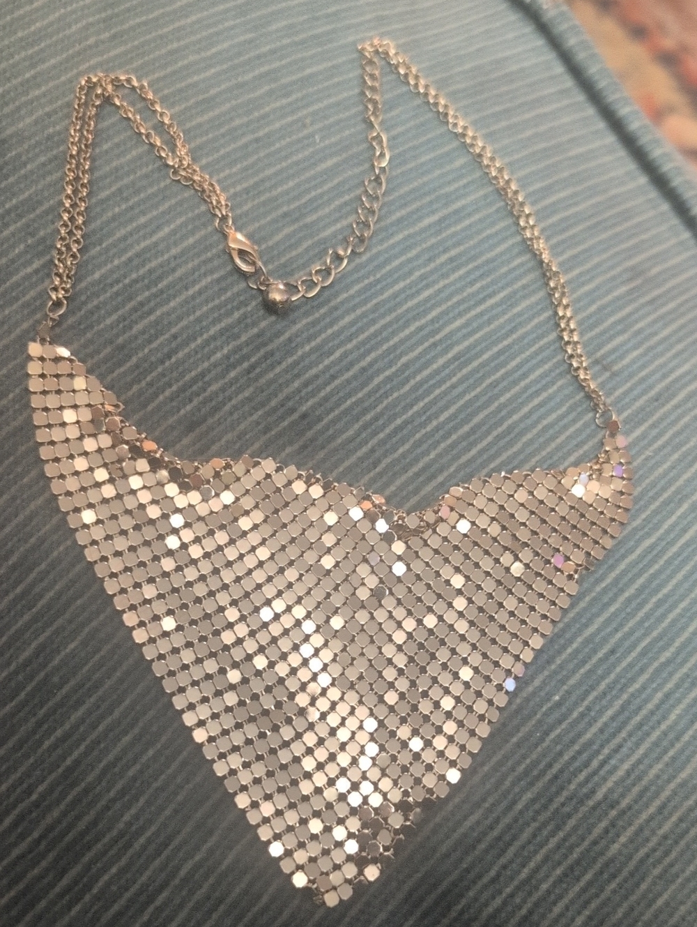 VTG Gold Mesh Bib Necklace - Women's Fashion Jewelry